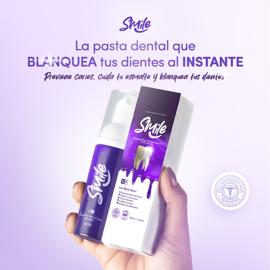 ¡1 + 1 GRATIS! Smile® - ¡La SOLUCIÓN para los dientes amarillos y el MAL OLOR! 50ML