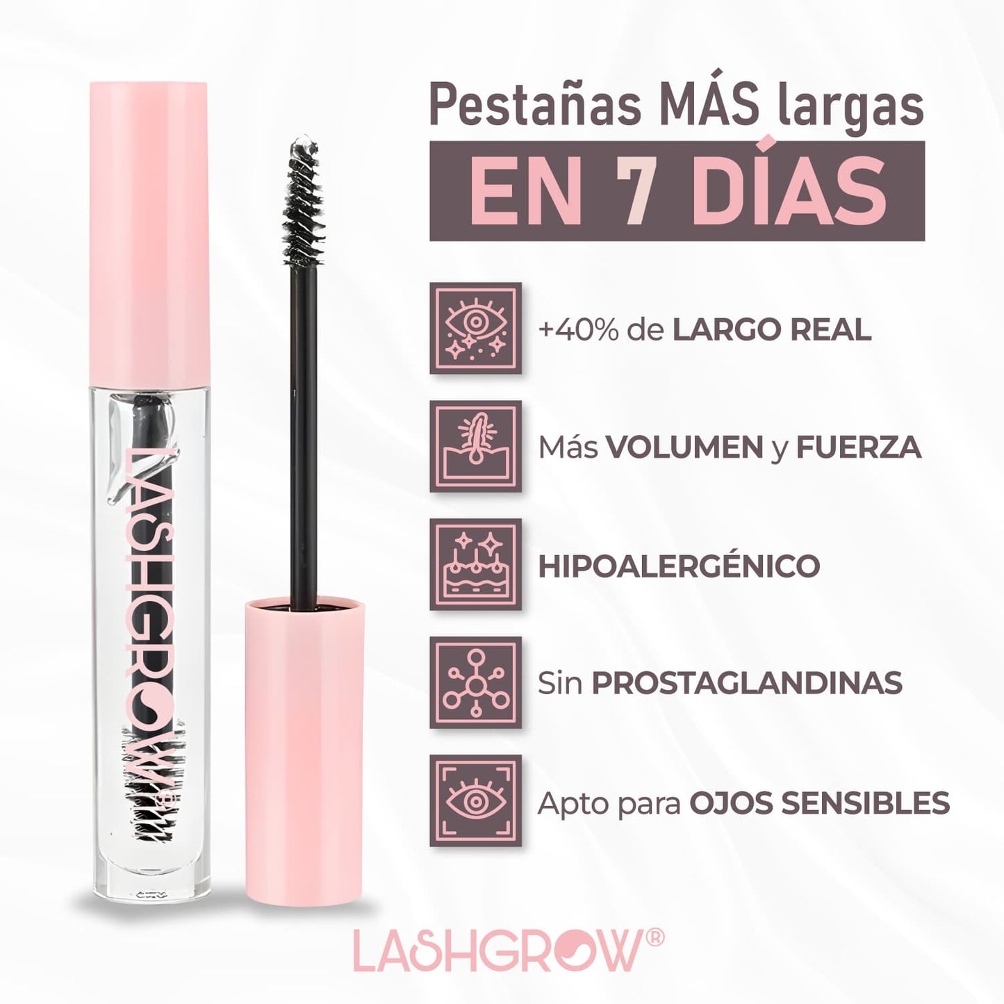 LashGlow® Serum de crecimiento de pestañas | 1+1 GRATIS