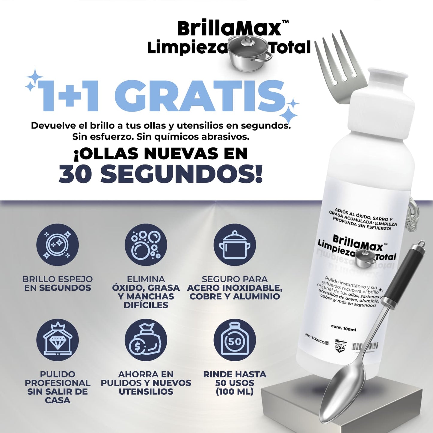 BrillaMax® Removedor de Oxido y Sarro | 1 + 1 GRATIS