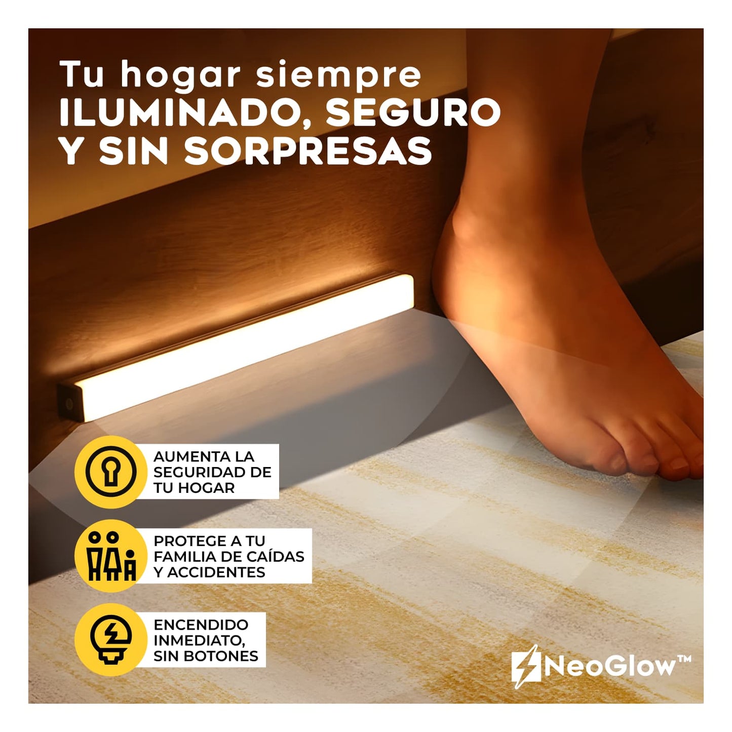 Luces Led con sensor de Movimiento NeoGlow | LLEVA 3 Y PAGA 1