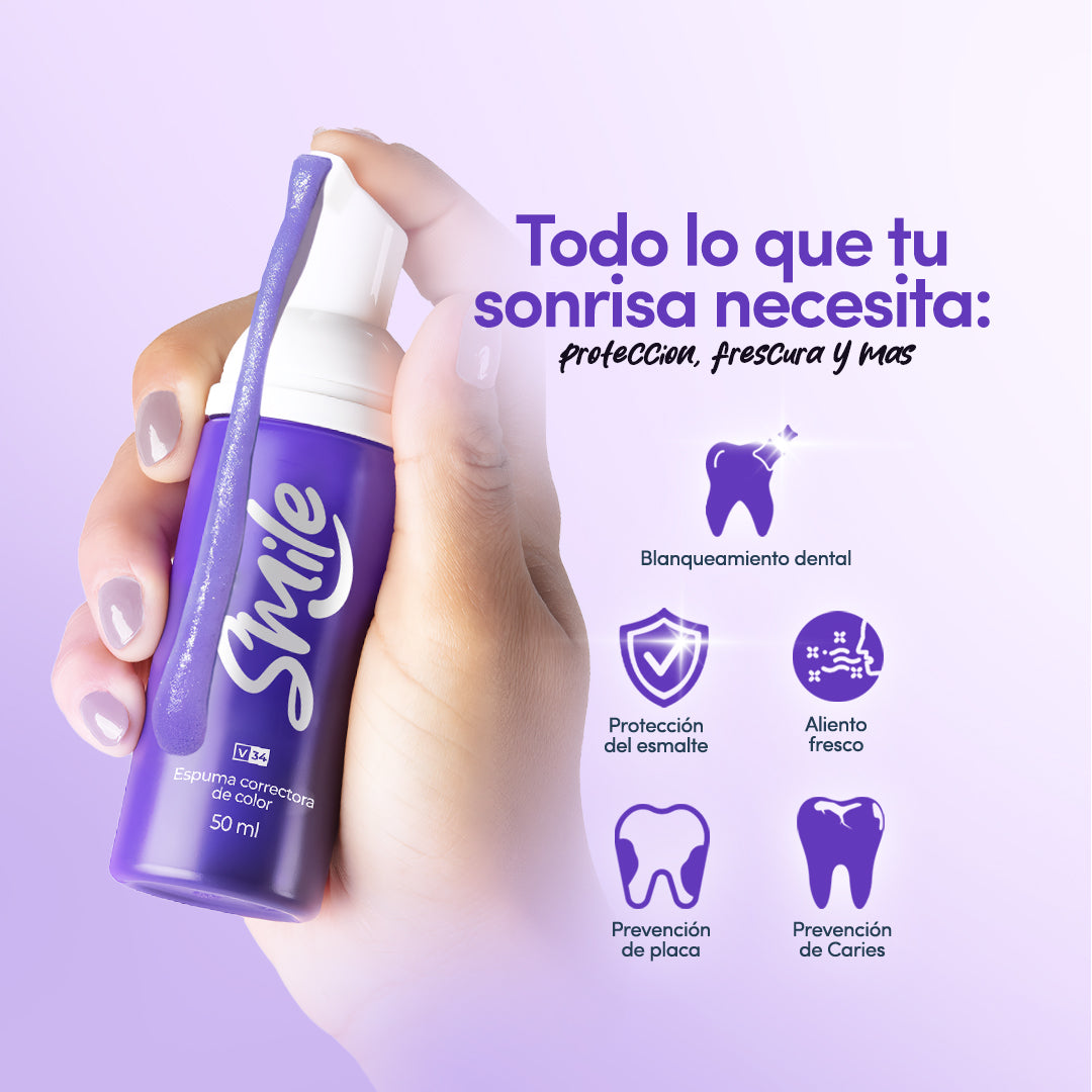 ¡1 + 1 GRATIS! Smile® - ¡La SOLUCIÓN para los dientes amarillos y el MAL OLOR! 50ML