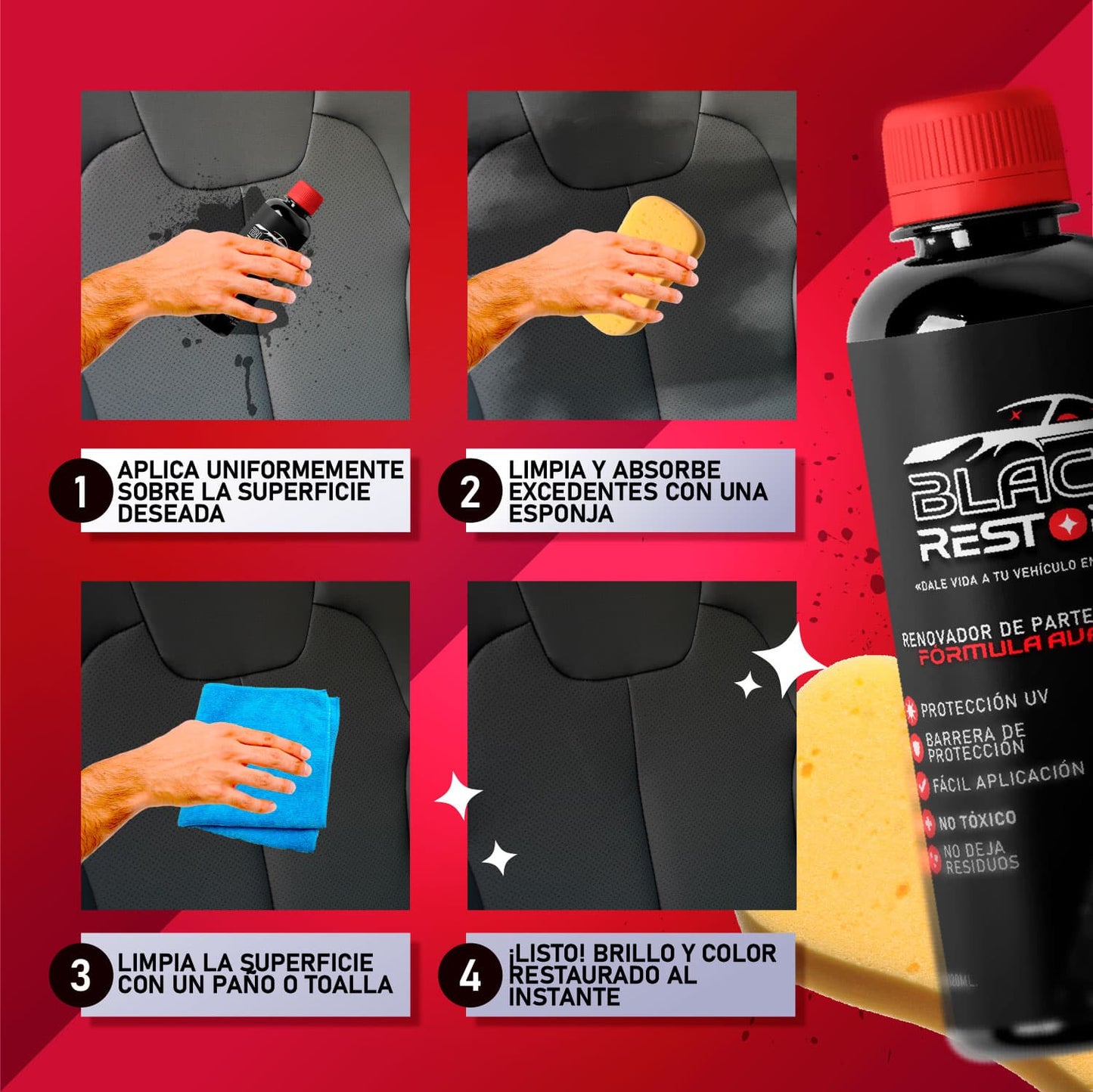 BlackRestore® Devuelve la vida a tu auto en segundos | 1 + 1 GRATIS