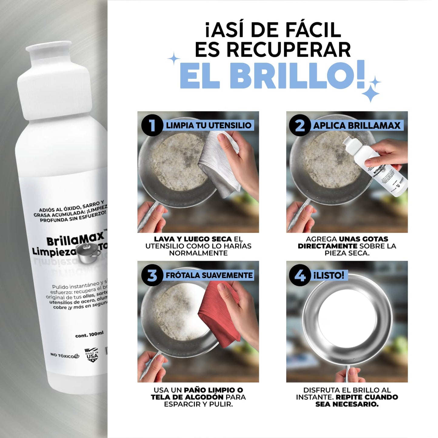BrillaMax® Removedor de Oxido y Sarro | 1 + 1 GRATIS