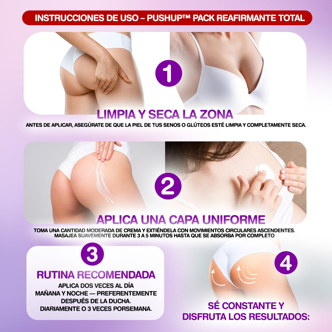 PushUp® Pack Reafirmante Total - Senos & Glúteos Sin Cirugía | 1+1 GRATIS