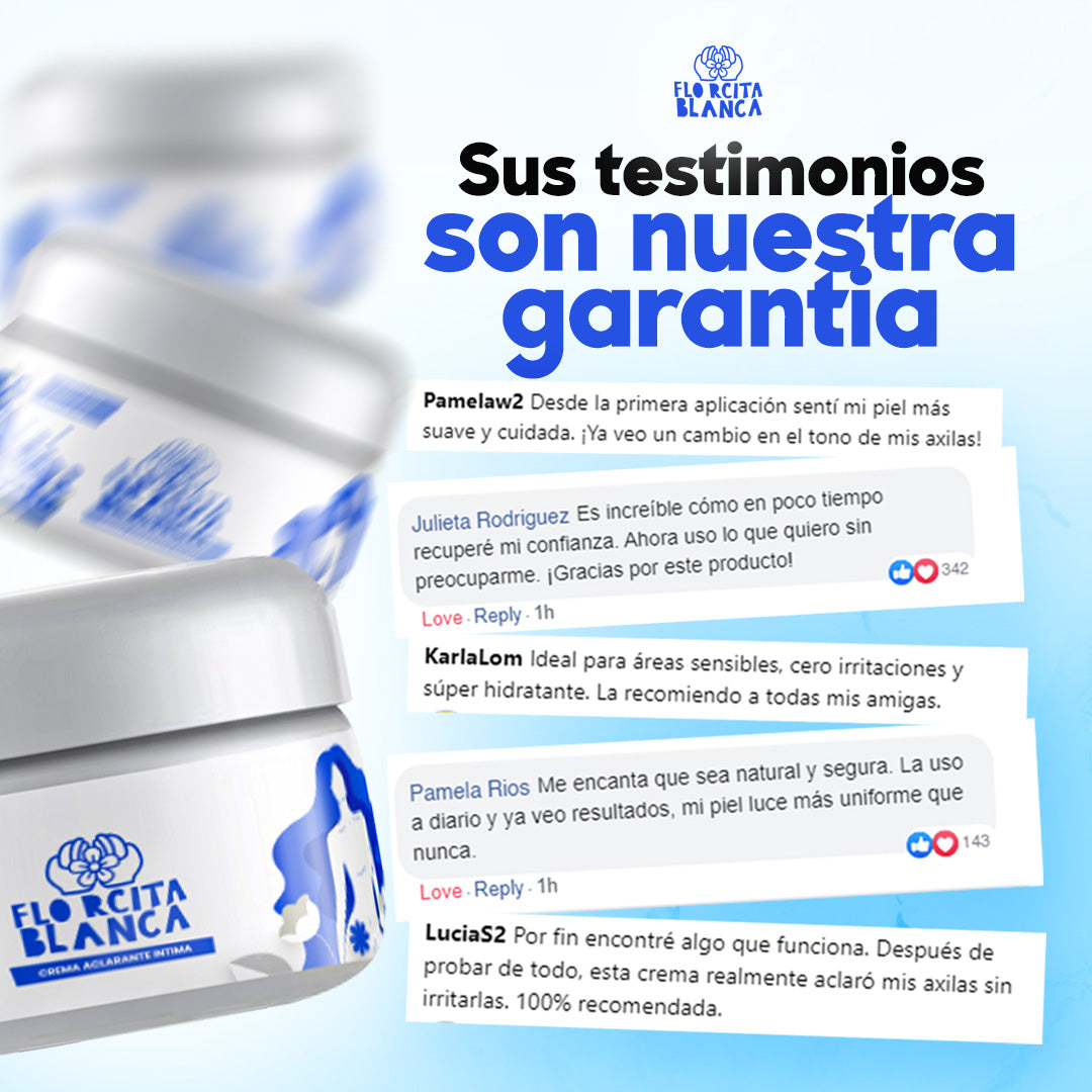 FlorcitaBlanca® Crema Blanqueadora ¡Recupera tu brillo natural 1 + 1 GRATIS