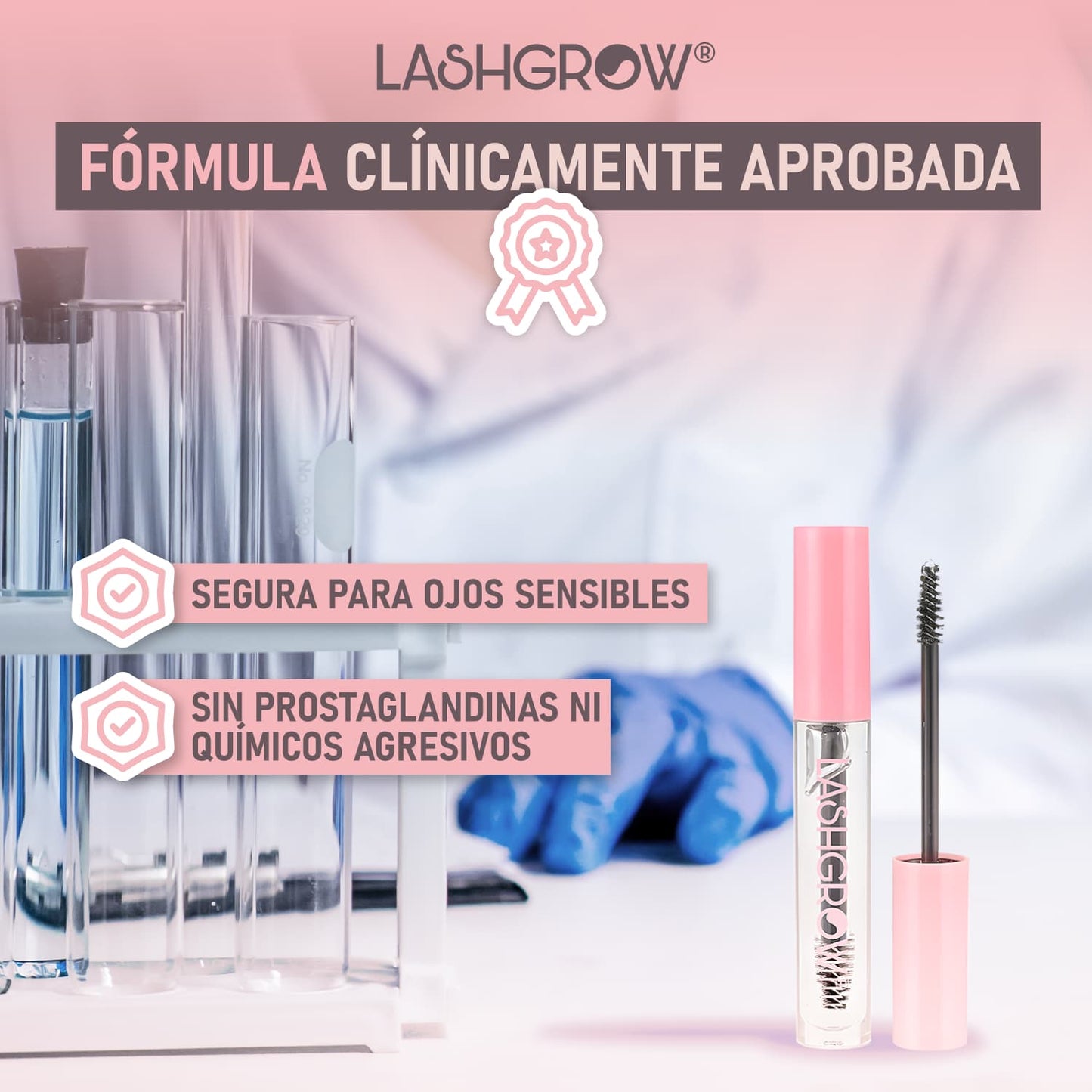 LashGlow® Serum de crecimiento de pestañas | 1+1 GRATIS