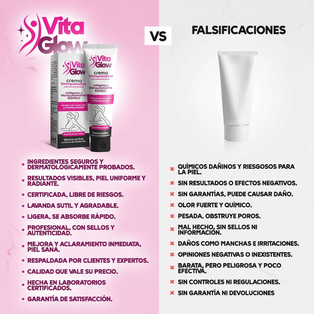 VitaGlow® Crema blanqueadora de zonas sensibles| 1+1 Gratis