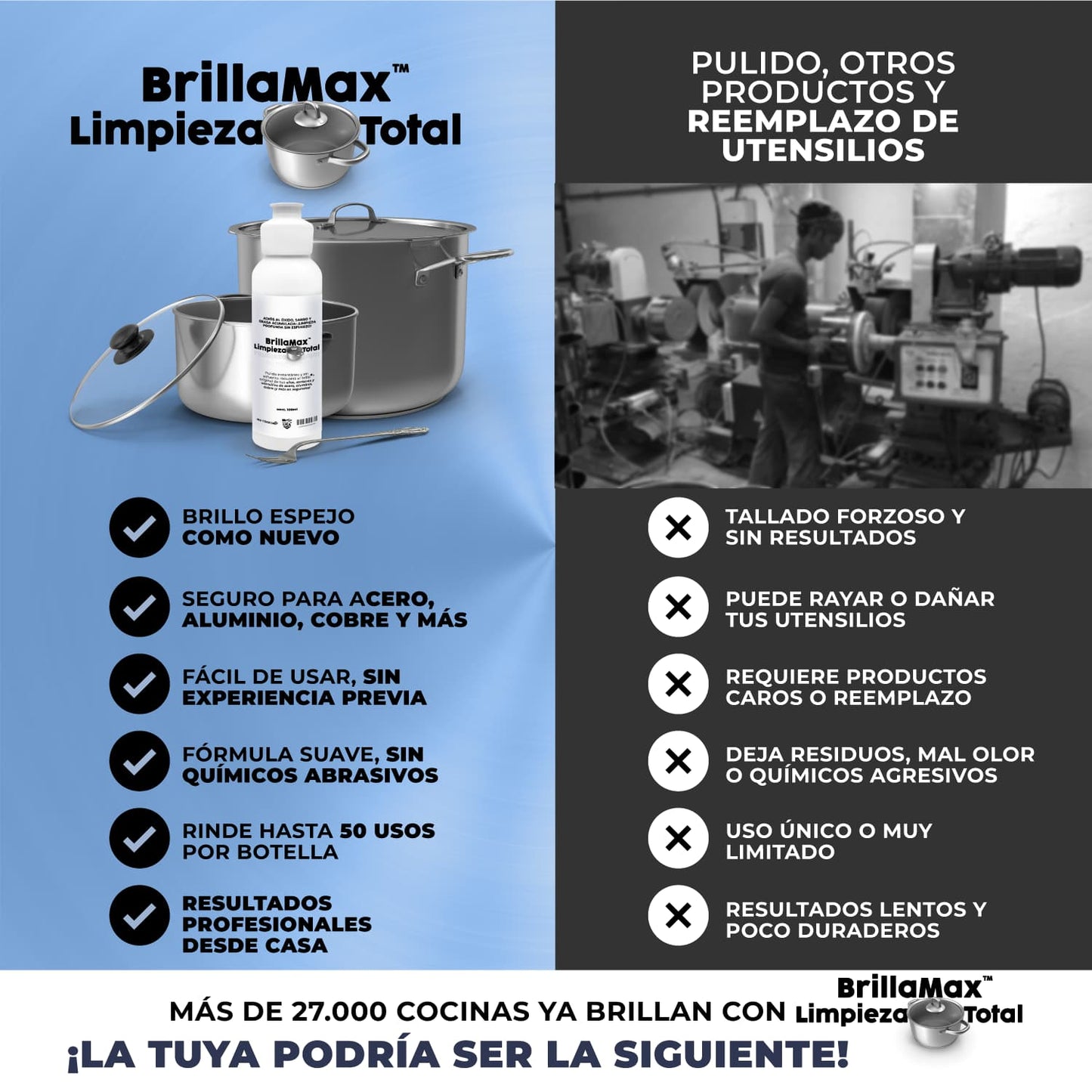 BrillaMax® Removedor de Oxido y Sarro | 1 + 1 GRATIS