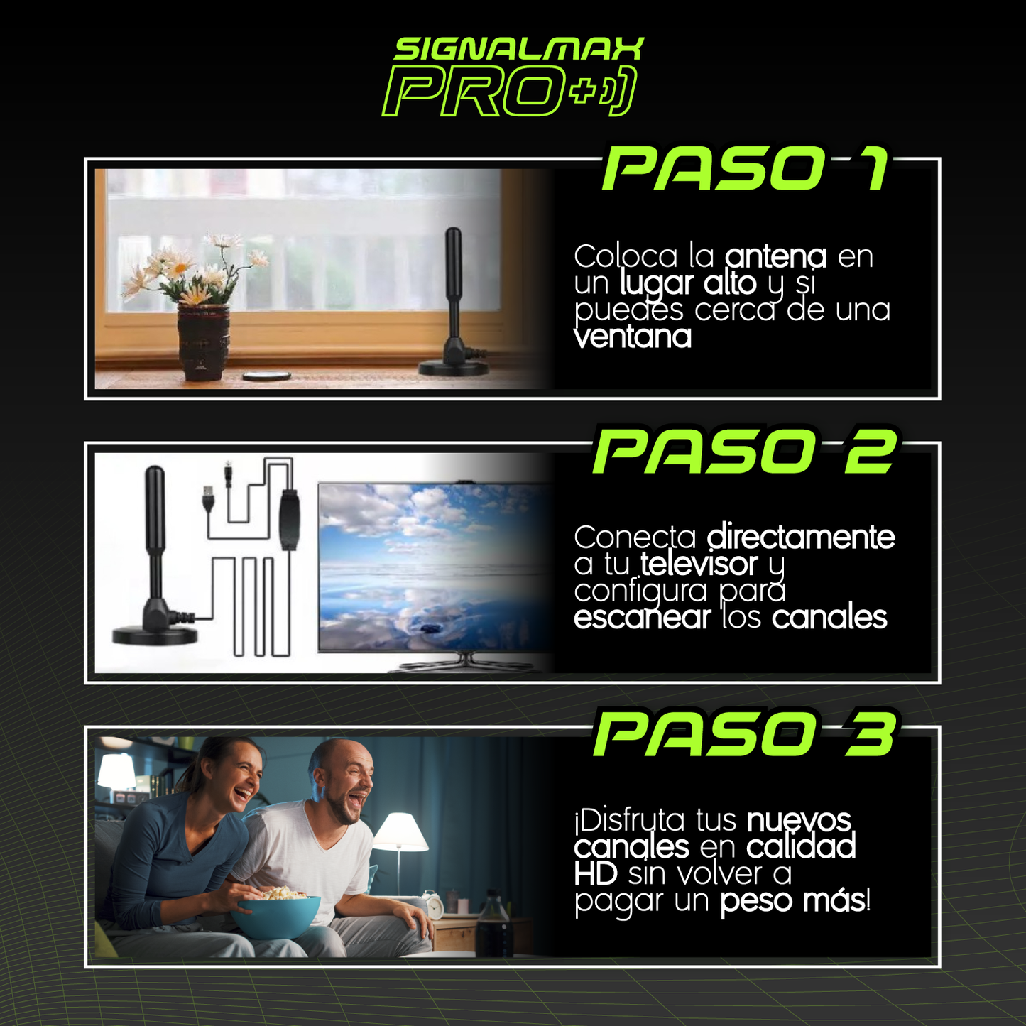 SignalMax PRO® | Desbloquea +1000 Canales HD Premium Sin Suscripciones