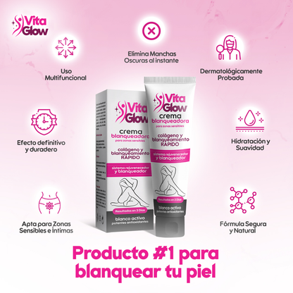 VitaGlow® Crema blanqueadora de zonas sensibles| 1+1 Gratis