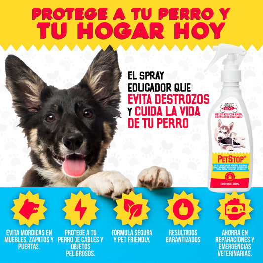 PetStop® – Spray Educador y Protector Canino | 1+1 GRATIS