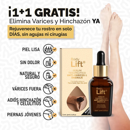 BodyLift® Serum - Reductor y reafirmante con acción drenante y anti-varices | 1+1 GRATIS