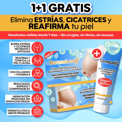 DermaLess® – Borrador Intensivo de Estrías y Reafirmante Total | 1+1 GRATIS