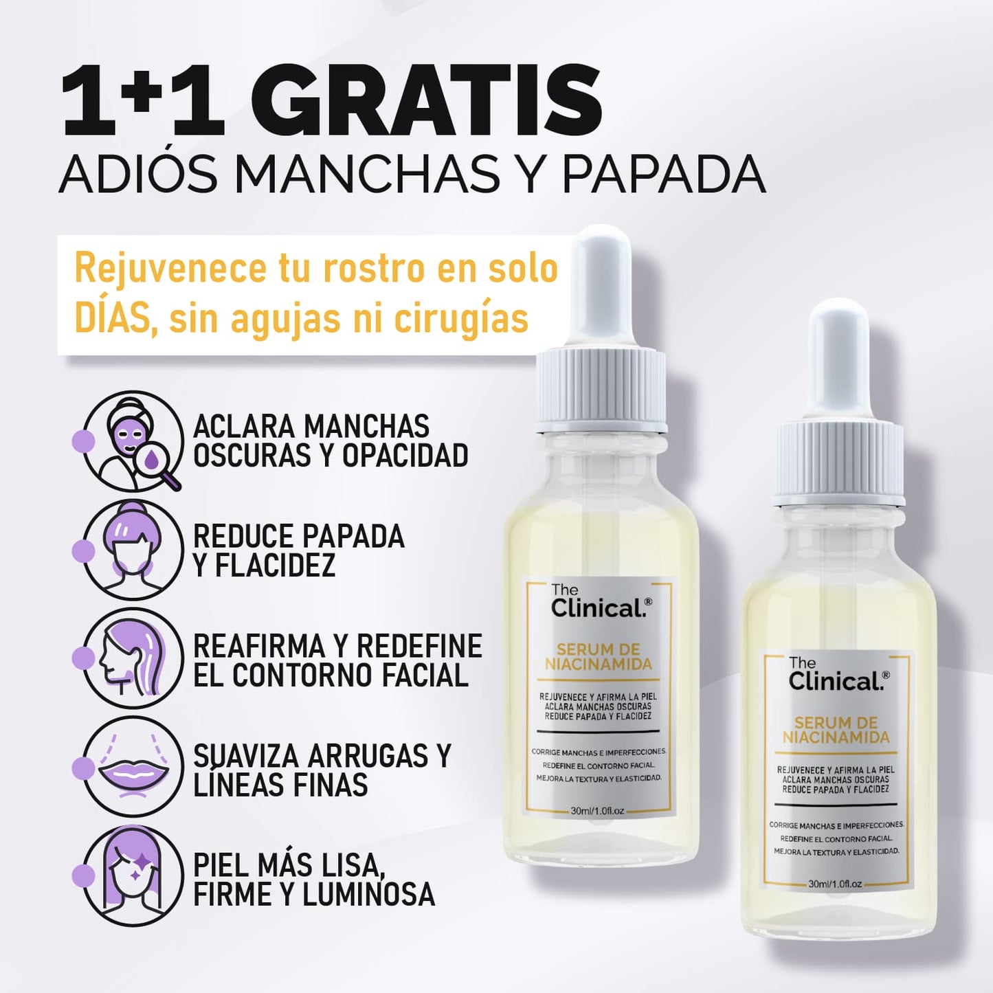 TheClinical® – Serum Rejuvenecedor & Anti-Manchas Total |1+1 Gratis