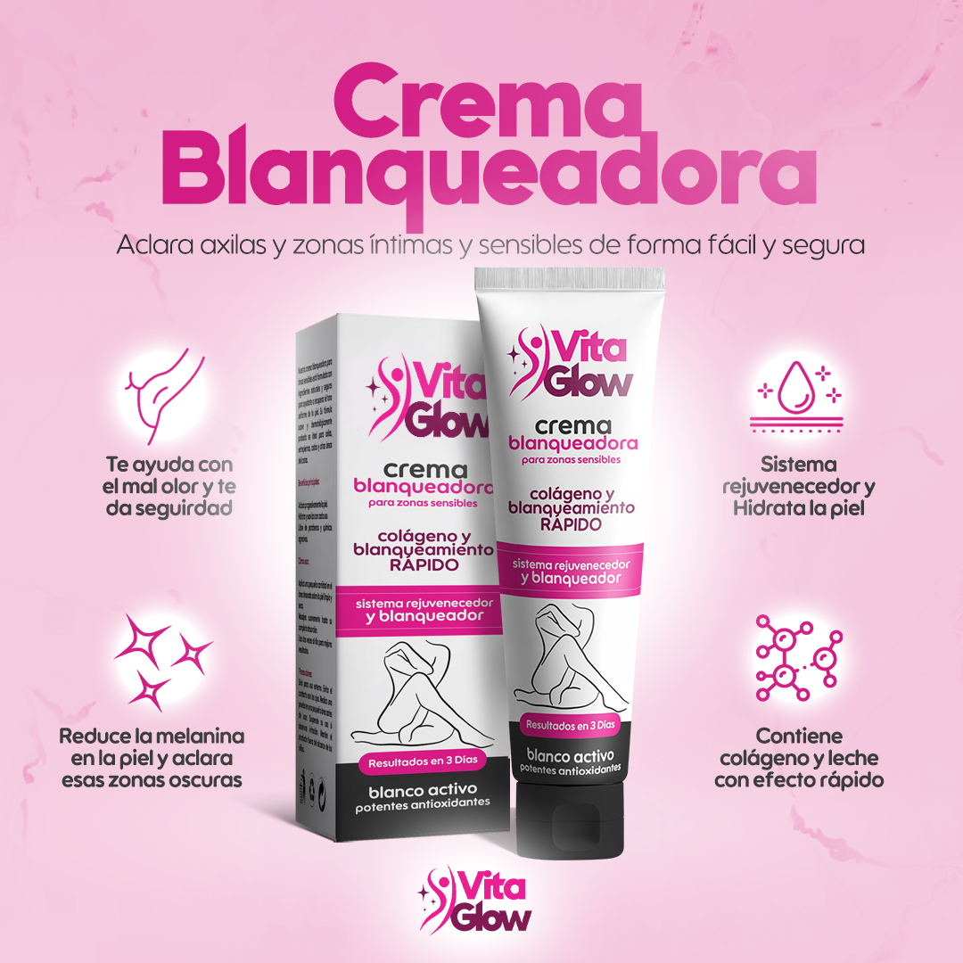 VitaGlow® Crema blanqueadora de zonas sensibles| 1+1 Gratis