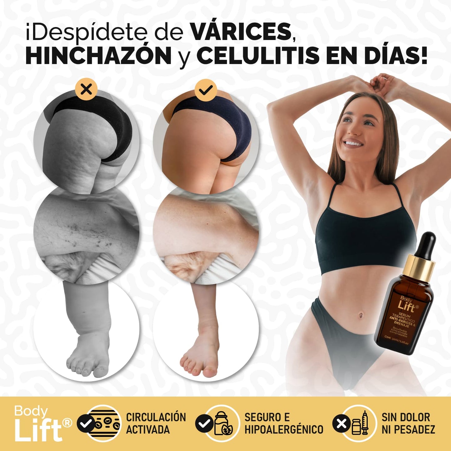 BodyLift® Serum - Reductor y reafirmante con acción drenante y anti-varices | 1+1 GRATIS