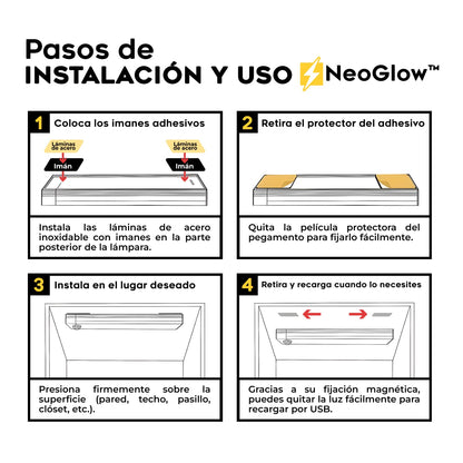 Luces Led con sensor de Movimiento NeoGlow | LLEVA 3 Y PAGA 1
