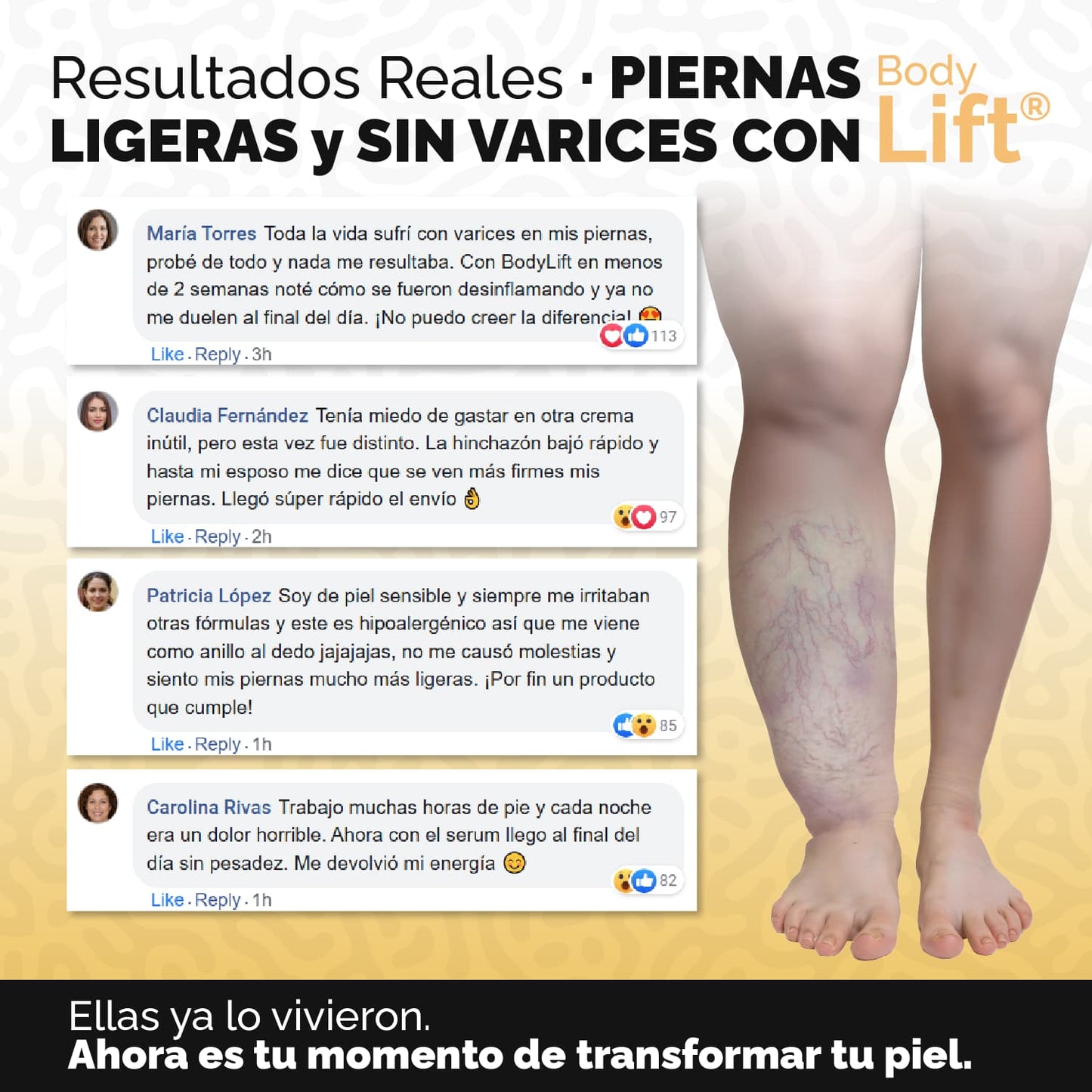 BodyLift® Serum - Reductor y reafirmante con acción drenante y anti-varices | 1+1 GRATIS