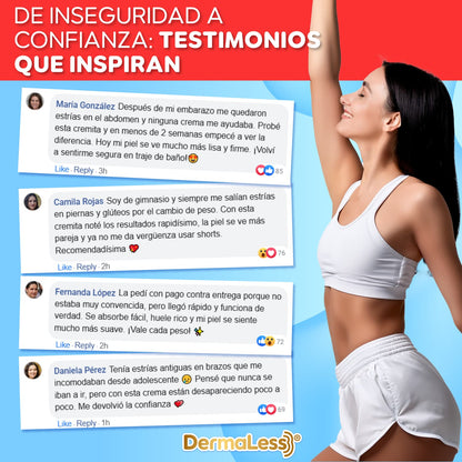 DermaLess® – Borrador Intensivo de Estrías y Reafirmante Total | 1+1 GRATIS