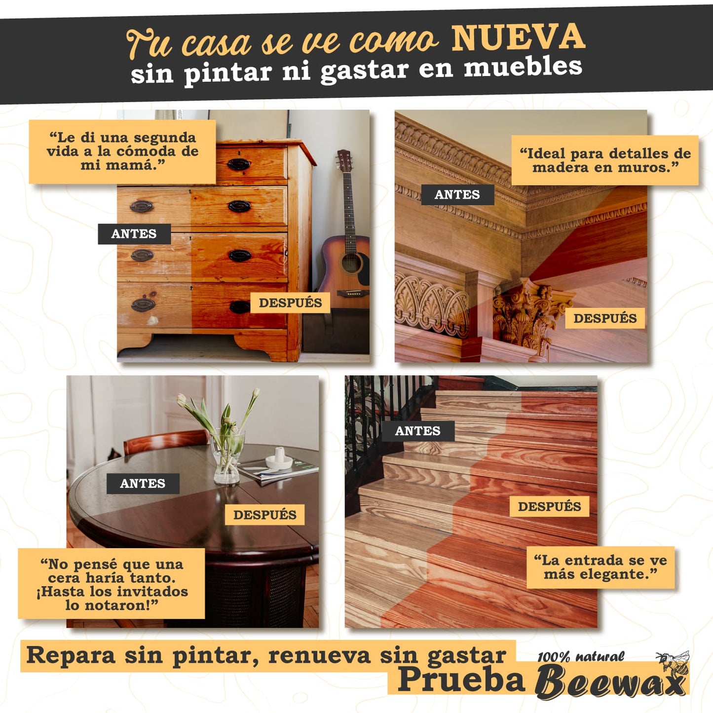 Beewax® MAX - Restaurador Premium para Madera y Más | 1+1 GRATIS