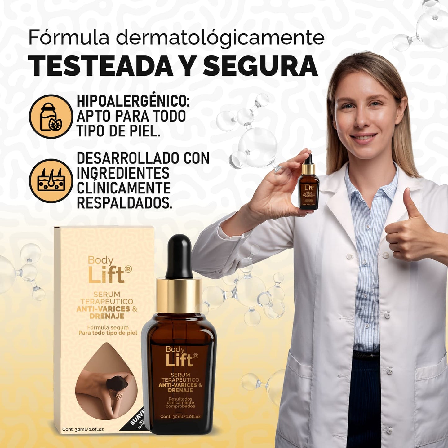 BodyLift® Serum - Reductor y reafirmante con acción drenante y anti-varices | 1+1 GRATIS
