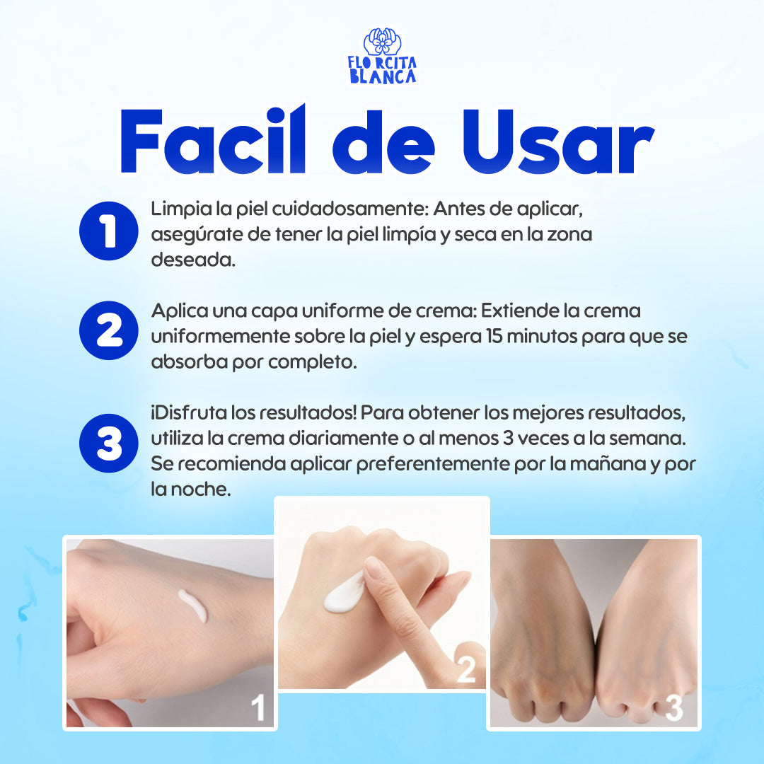 FlorcitaBlanca® Crema Blanqueadora  ¡Recupera tu brillo natural 1 + 1 GRATIS