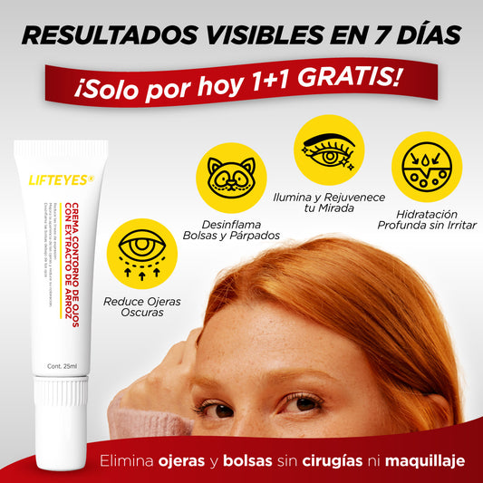 LiftEyes® – Contorno de Ojos Antiojeras Y Antifatiga | 1+1 GRATIS